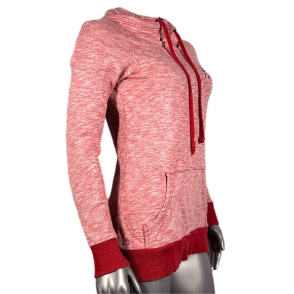 Antiqua | Heather Red Pullover New England Patriots Sweatshirt old school logo - Picture 3 of 9